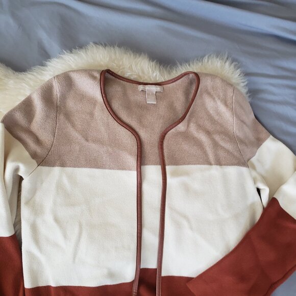 Banana Republic Color Block Open Front Sweater - Size L - Knitted Cardigan - Picture 3 of 11